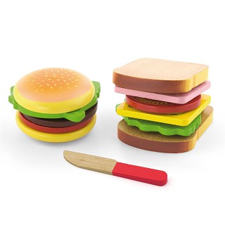Viga Toys - Schneideset - Burger und Sandwich
